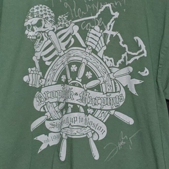 Made in USA SIGNED Dropkick Murphys Shipping Up to Boston SS Crewneck Green L* - Picture 2 of 7